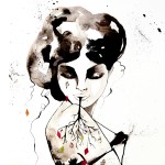 femme onirique #3_ink &collage on paper_24x33cm_SOLD