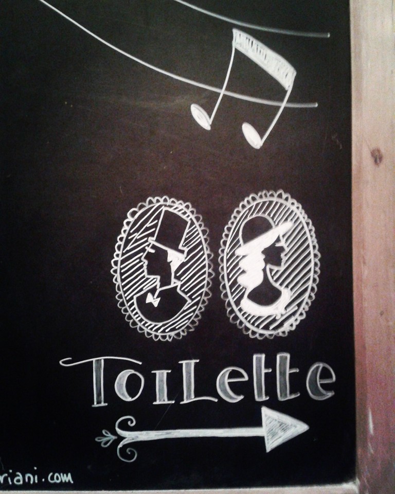 BDF toilette blackboard - Bar del Fico, Roma