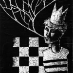 il re degli scacchi_handmade scratchboard on wood_2013.jpg