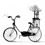 BicycleHouseTree_black ink on paper_2013